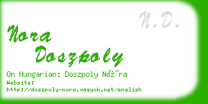 nora doszpoly business card